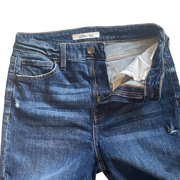 Willow & Root Distressed Frayed Knees Blue Denim Jeans, size 27 - Picture 4 of 7